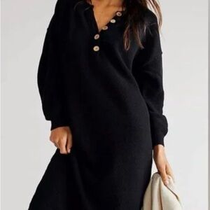 Free People Hailee Sweater Midi Dress Long Sleeve